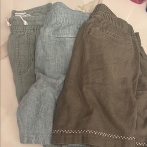 Abercrombie Kids Green Linen Blend Shorts